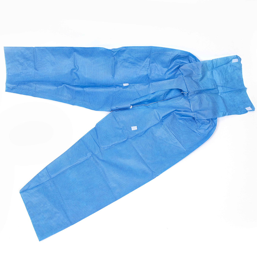Blue disposable protective coveralls