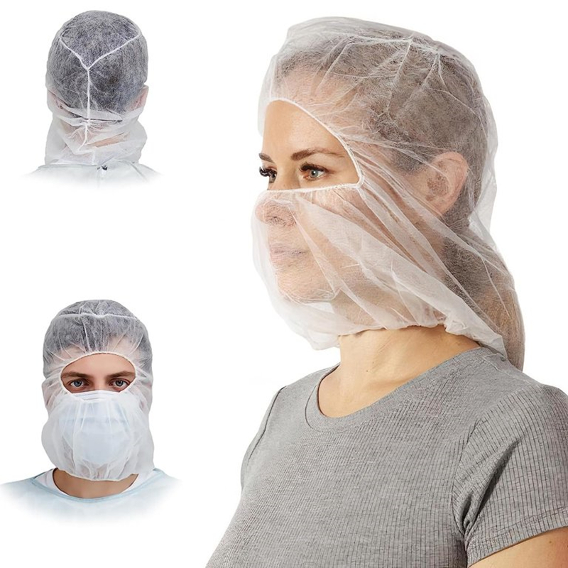 People wearing disposable head covers