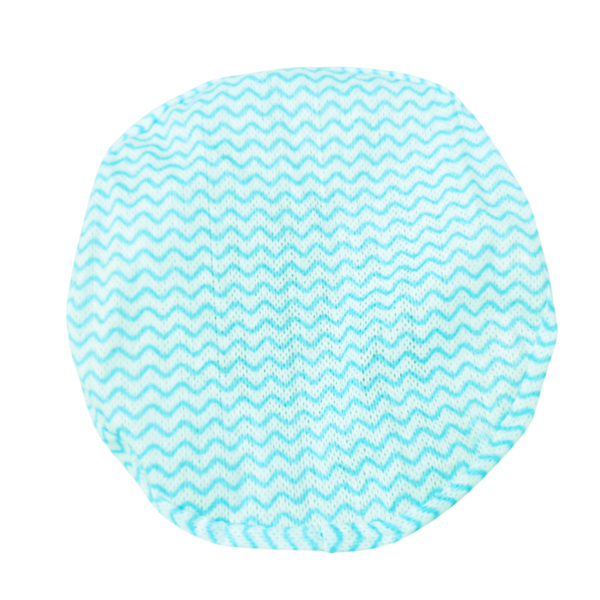 Round turquoise cleaning pad with zigzag pattern