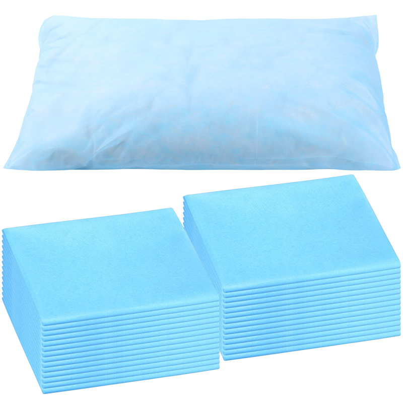 Set d'oreillers et de linges de nettoyage bleus