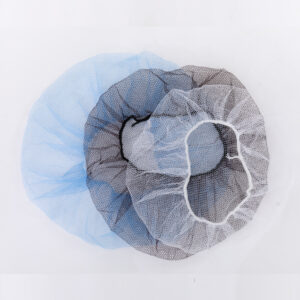 Three colorful mesh hair nets overlapping