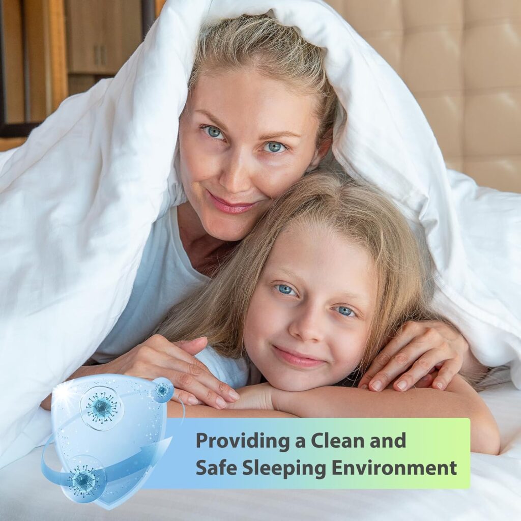 Mother and child under blanket, promoting safe sleep.