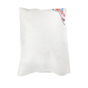 Plastic packaging with colorful design on corner