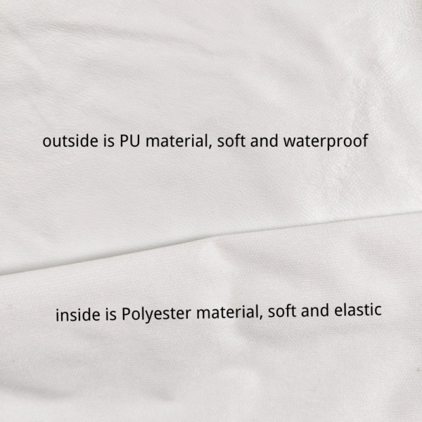 PU exterior, polyester interior fabric description