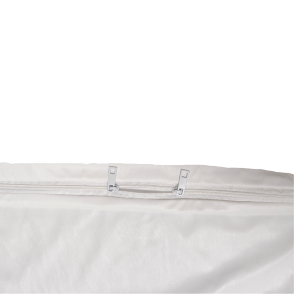 White mattress cover with zipper closure