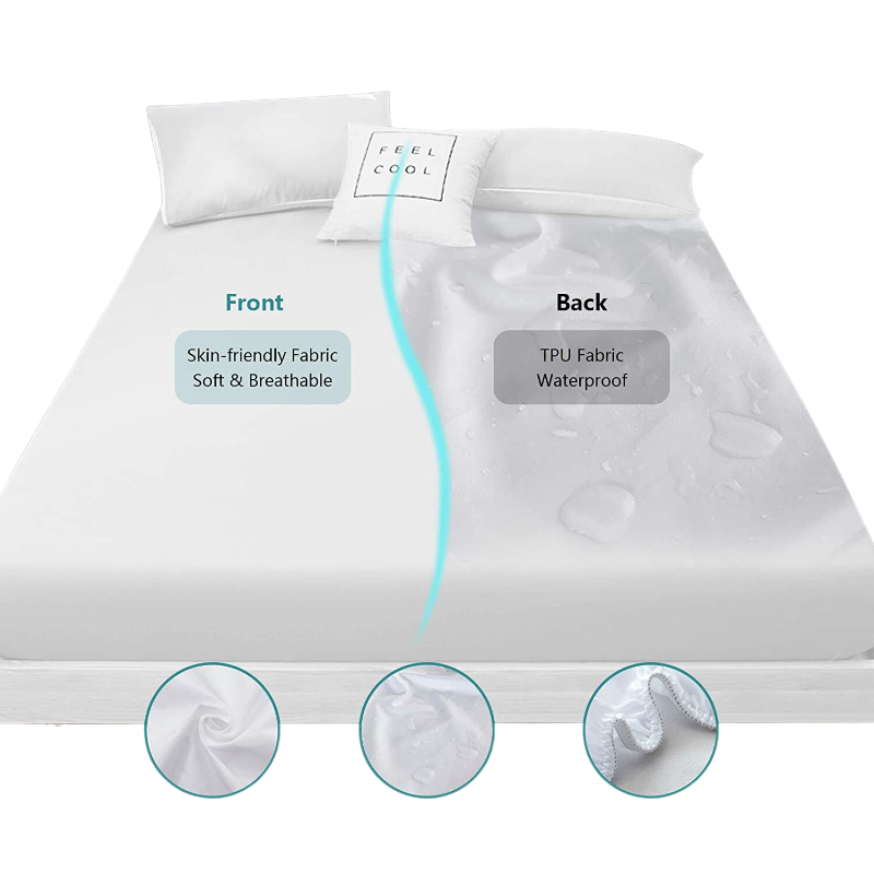 Breathable waterproof mattress protector illustration