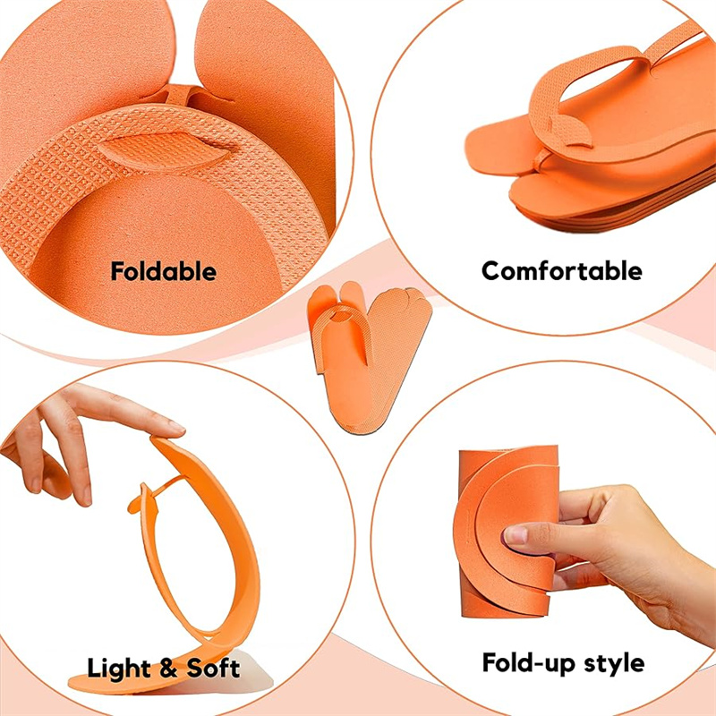 Zapatillas plegables, cómodas, ligeras y suaves de color naranja