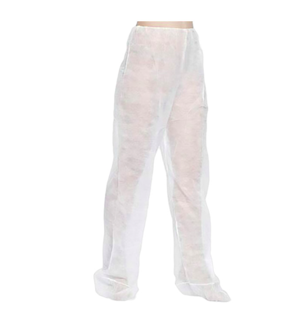 흰색 일회용 작업복 바지