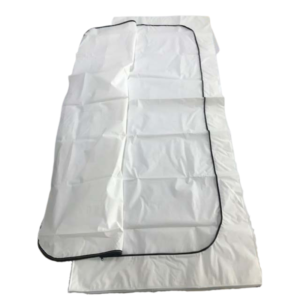 White body bag with black trim