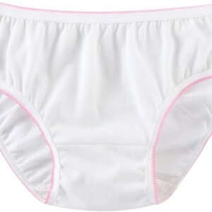 White women's underwear with pink trim